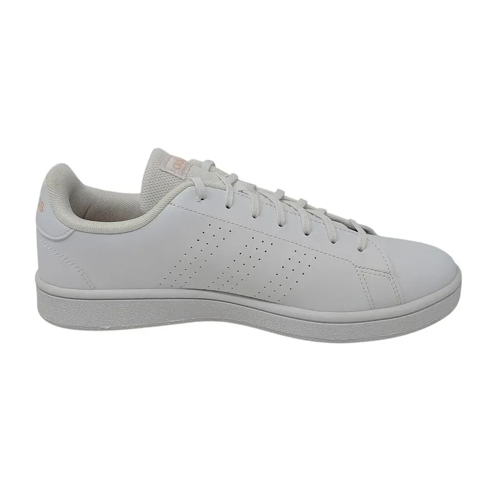 New Adidas Shoes Womens 10 Advantage Base 2.0 White Pink Low Top Sneakers - Picture 4 of 10